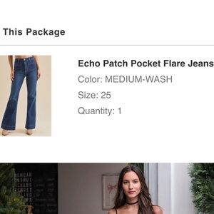 Altar’d State Echo Wide Leg Flare Jeans - Medium Blue